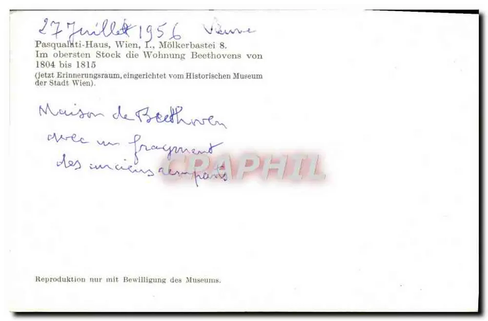 Pasqualati-Haus — dom Beethovena — Wien, Mölkerbastei 8 - Rewers