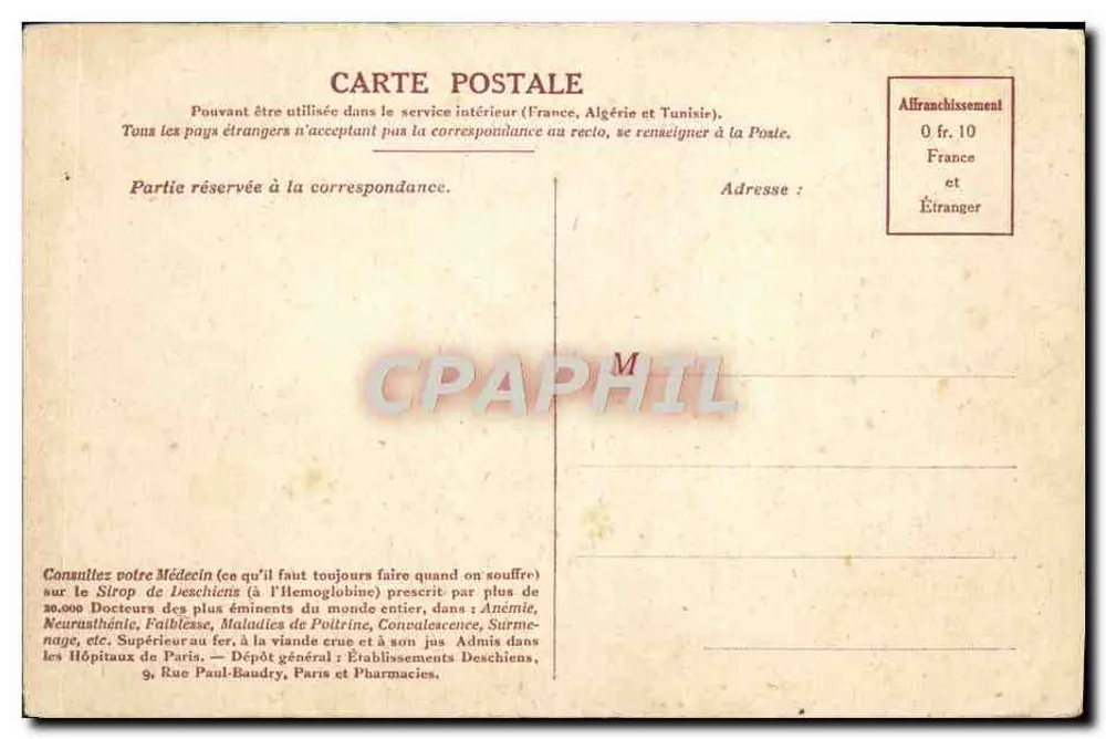 Eid des Jeu de Paume — historische Szene im Musée de Versailles — fotografische Farbreproduktion von Deschiens, Verlag - Rückseite