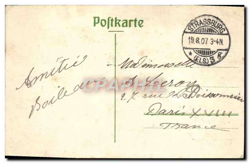 Strasbourg — Casa Kammer — editor desconhecido, número de série não visível - Verso
