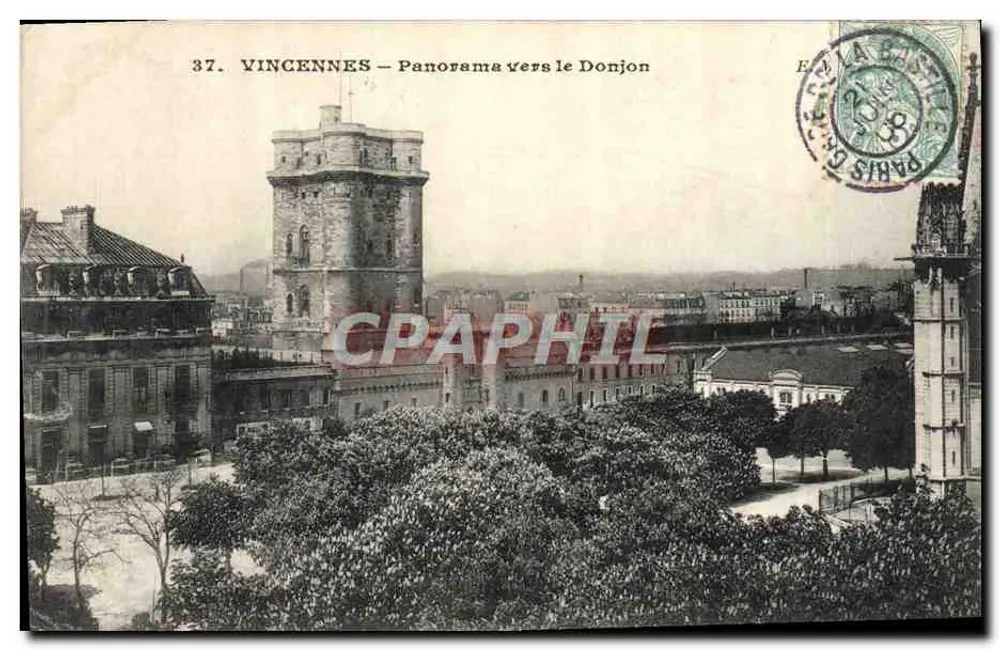 Vincennes — Panorama vers le Donjon — E. Malcuit, phot.-édit., Paris - Frente