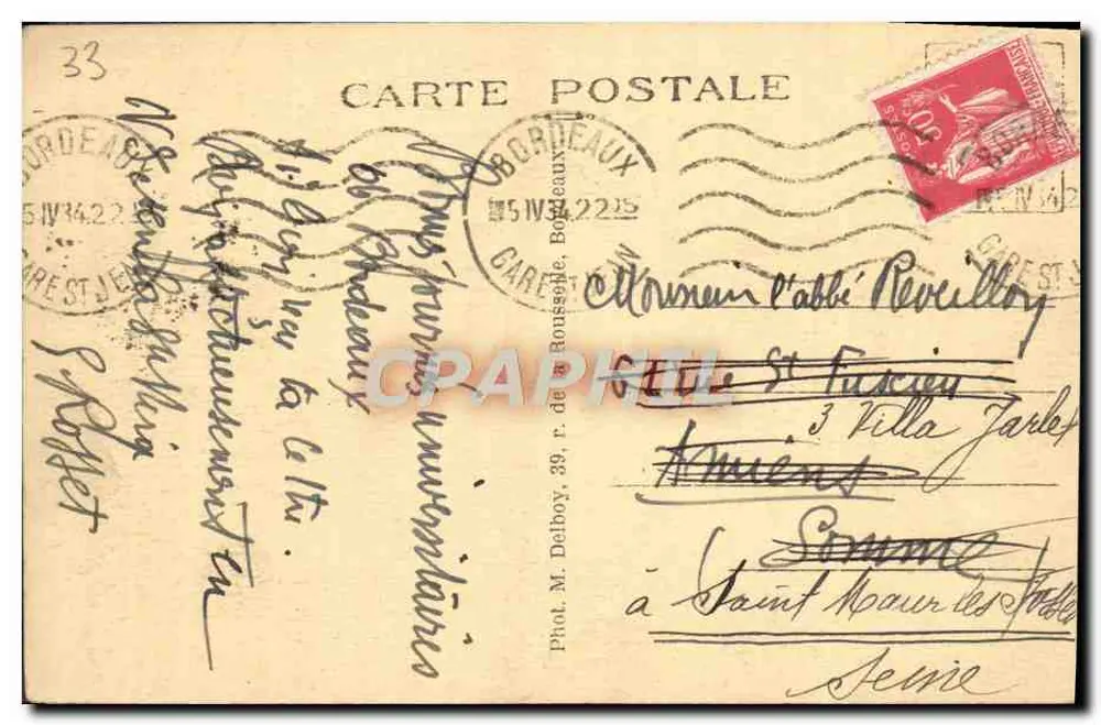 Bordeaux — Torre Pey Berland — M. D. - Verso