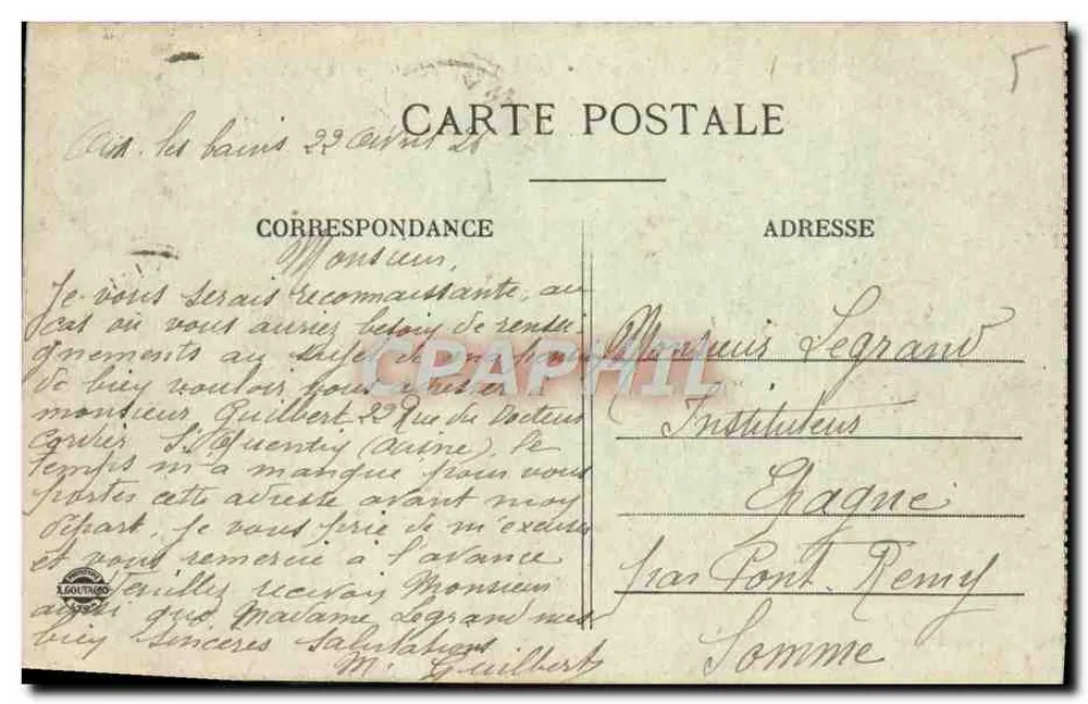 Aix-les-Bains (Savoie) — Vista Geral — Lago do Bourget — Editor: Aix-les-Bains, n° 2450 - Verso