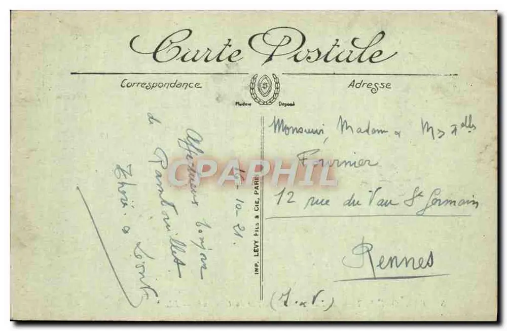 Rambouillet — O Parque — Perspectiva do Lado Sul — LL - Verso
