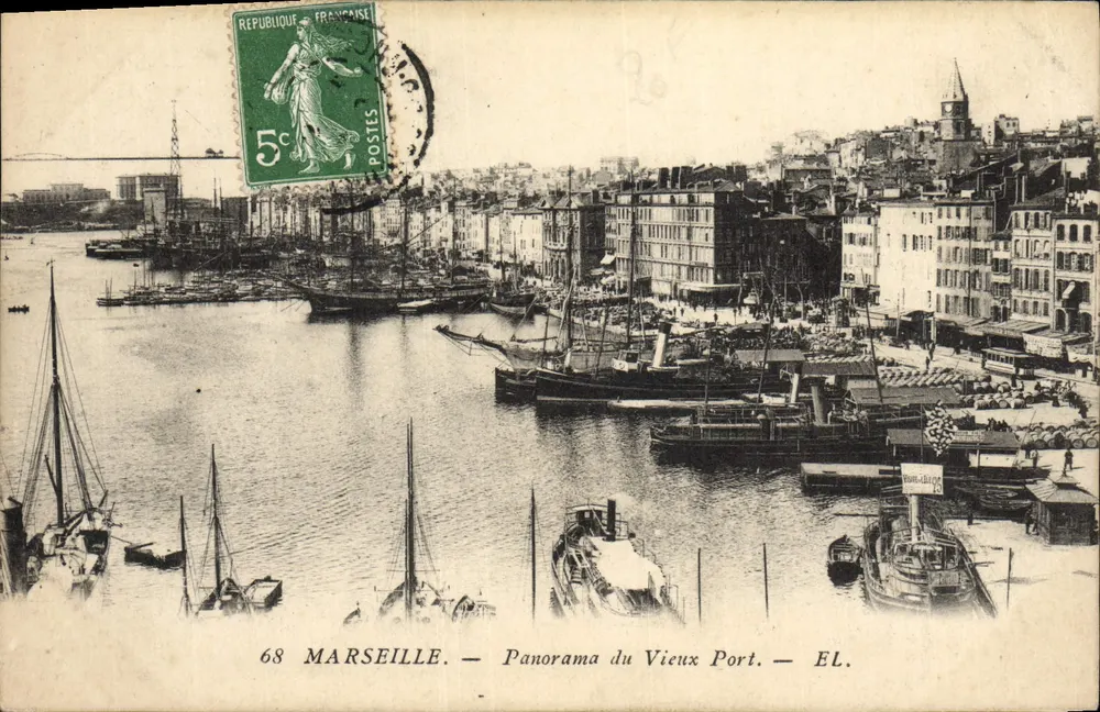 Marseille — Panorama des Alten Hafens — EL. - Vorderseite