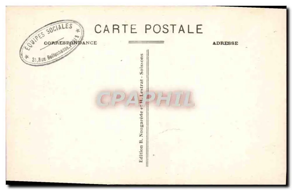 Laon — Die Kathedrale aus den Promenades du Nord gesehen — Ausgabe B. Nougarede und H. Lestrat - Rückseite