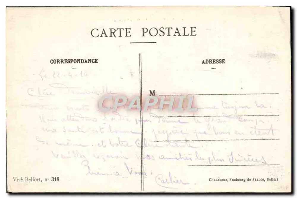 Belfort - O Quai Vauban — editora Visé Belfort, n° 318 - Verso