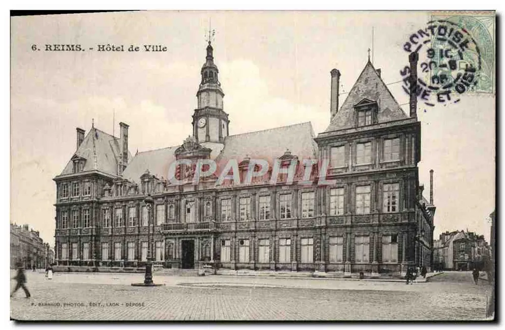 Reims - Hotel de Ville — F. Barnhoud, fotógrafo, Laon - Depositado - Frente
