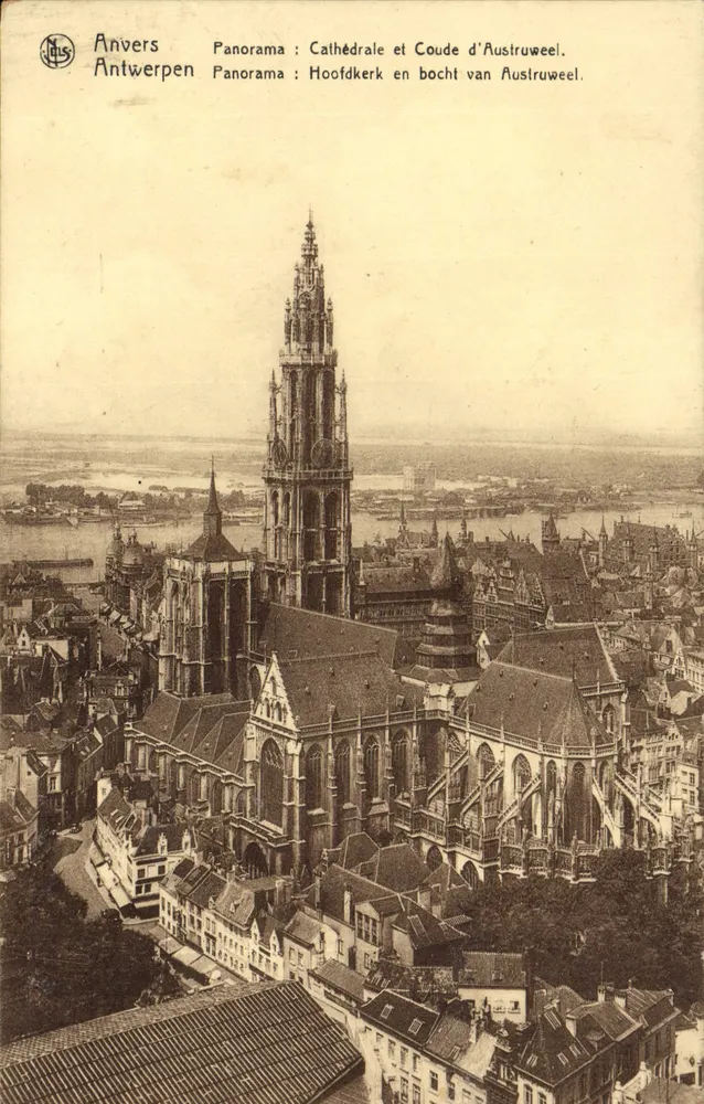 Anvers — Panorama: Catedral e Curva de Austruweel — Nels - Frente