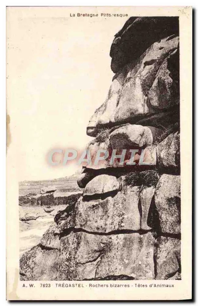 Trégastel - Merkwürdige Felsen - Tierköpfe — A.W. 7623 - Vorderseite