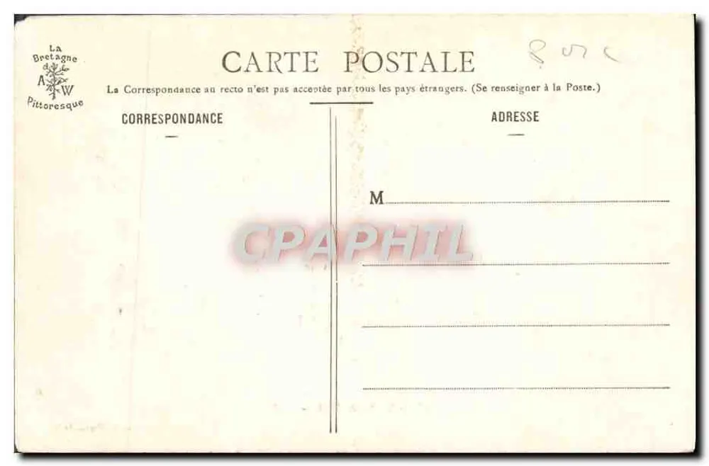 Trégastel - O Dé — Coleção A. Waron, St-Brieuc - Verso