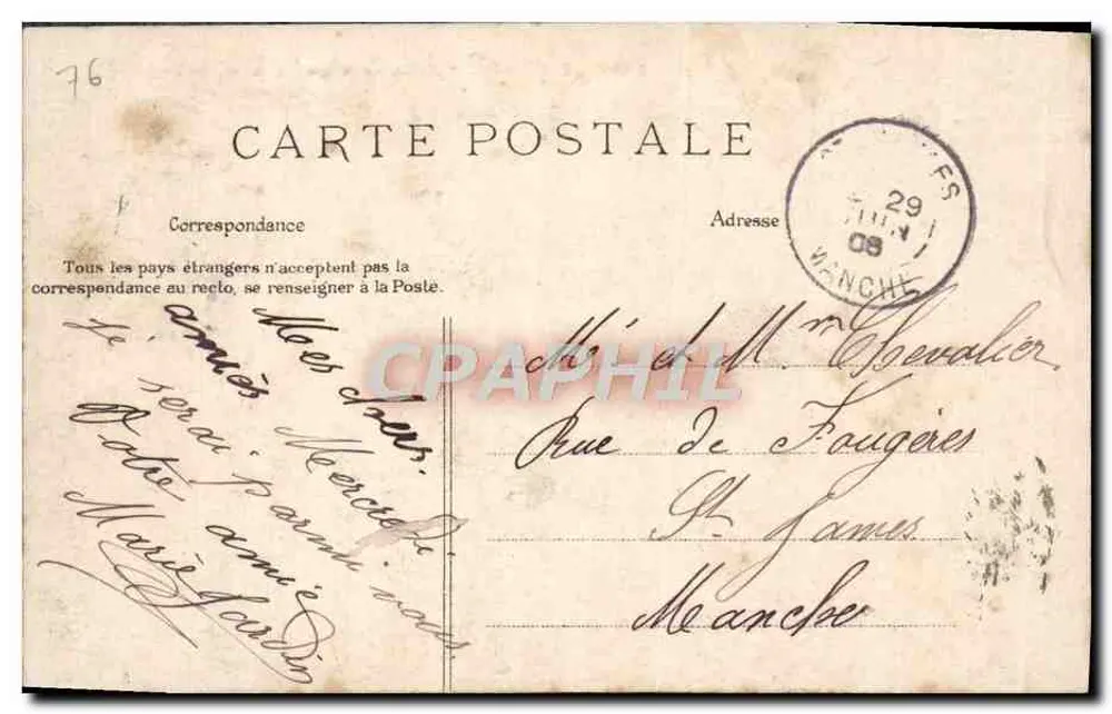 Le Havre — Ansicht der brechenden Wellen an der neuen Mole — J.M. n°152 - Rückseite