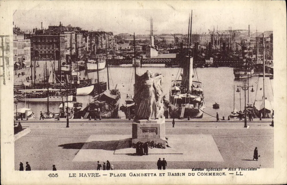 Le Havre — Place Gambetta und Bassin du Commerce — Sonderausgabe 'Für Touristen' — LL - Vorderseite
