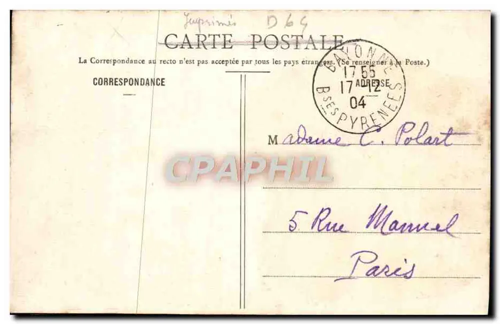 Biarritz - Costa dos Bascos e Pirineus - N° 138 - J. Pagueaud - Verso