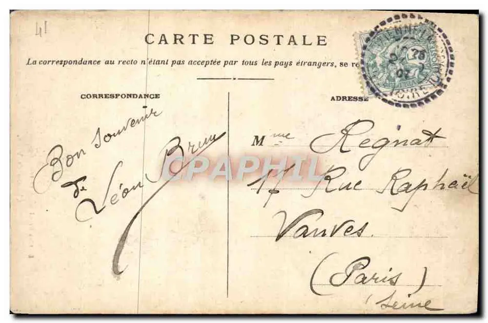 Castelo de Vaux — Editor do Grande Bazar Clerc, número de série não visível - Verso