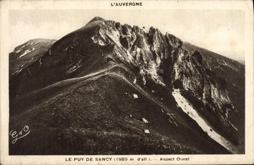O Puy de Sancy — Aspecto Oeste — A Auvergne, editor J. Gouttefanges, n°1278 - Frente
