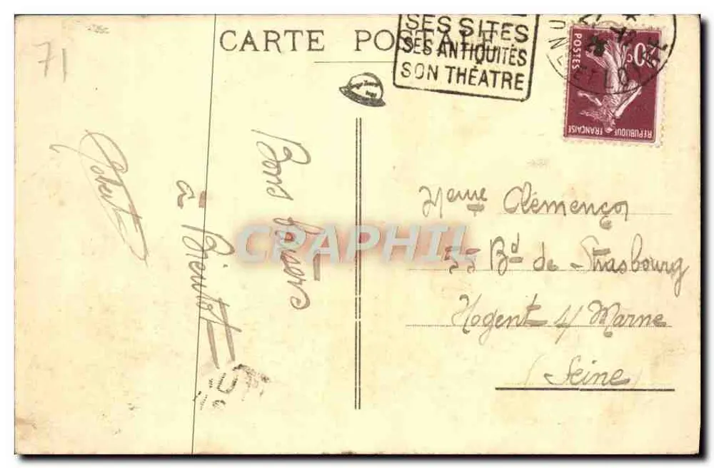 Autun — Innenansicht der Militärvorbereitungsschule — Lib.-Imp. M. Guignard, Autun - Rückseite