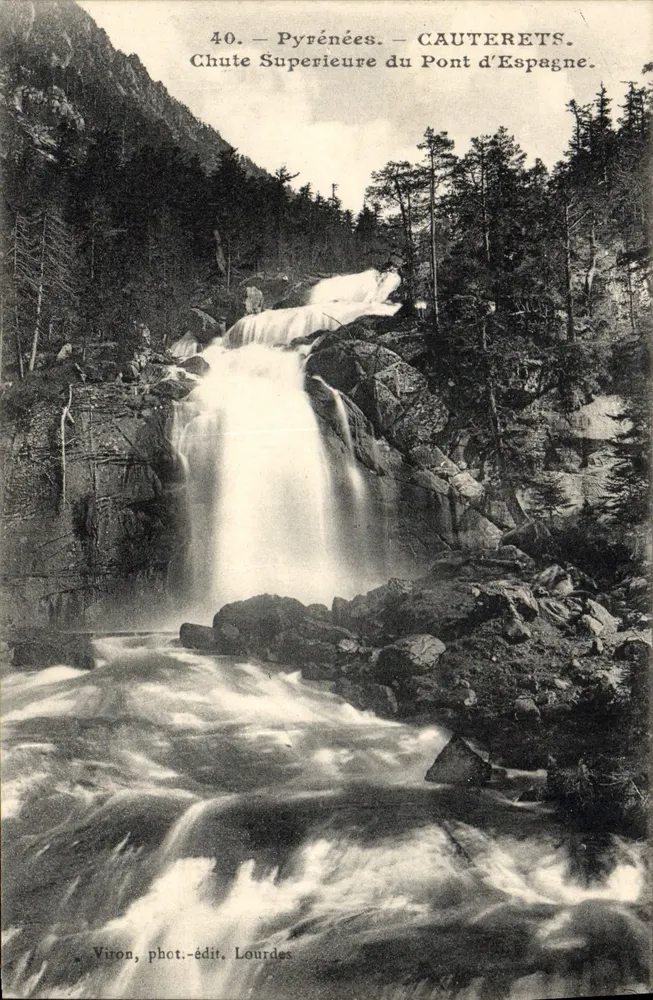 Oberer Wasserfall des Pont d'Espagne — Cauterets — Viron, Foto-Verlag Lourdes - Vorderseite