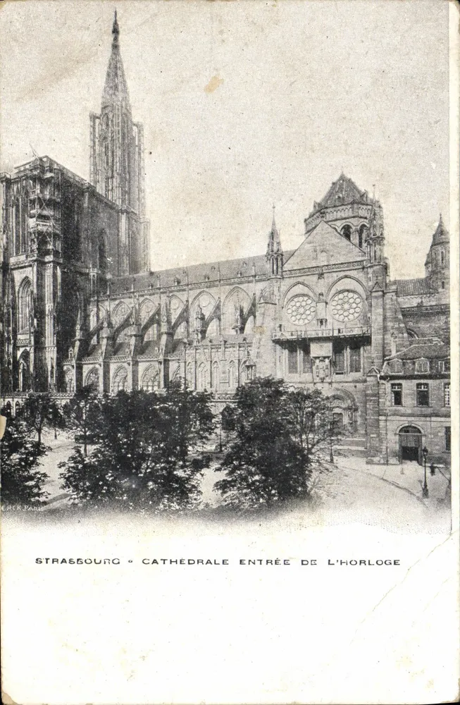 Straßburg - Kathedrale, Eingang der Uhr — Verlag E. M. N. Paris - Vorderseite