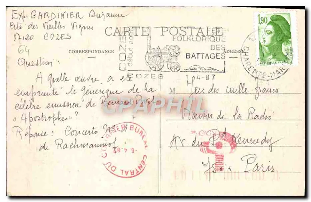 PAU — Il Castello, vista dal Parco — Marcel Delbroy, fototipia, Bordeaux - Verso
