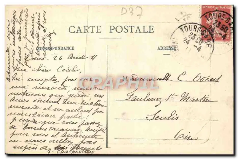 Tours - Kirche Notre-Dame-la-Riche — G.B. - 61 - Tours - Rückseite