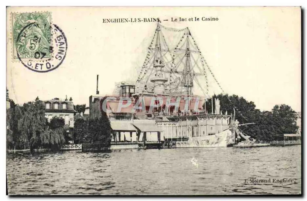 Enghien-les-Bains — Der See und das Casino — J. Moirand Enghien - Vorderseite