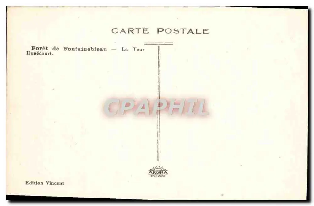 Forêt de Fontainebleau — La Tour — Edition Vincent - Rückseite