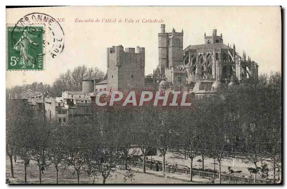 Clermont-Ferrand — Ensemble de l'Hôtel de Ville et Cathédrale — Éditeur impr. C. L. B. (n° 107) - Vorderseite