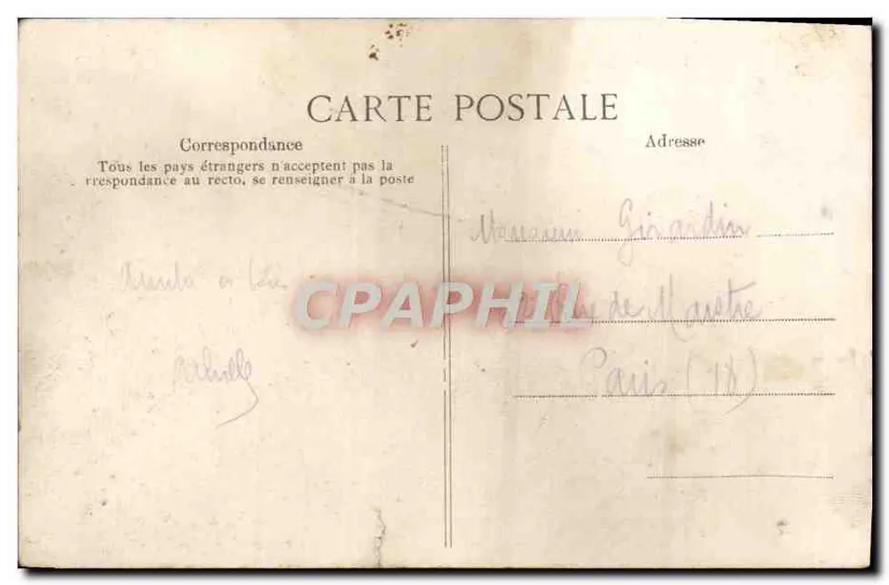 Clermont-Ferrand — Ensemble de l'Hôtel de Ville et Cathédrale — Éditeur impr. C. L. B. (n° 107) - Rückseite