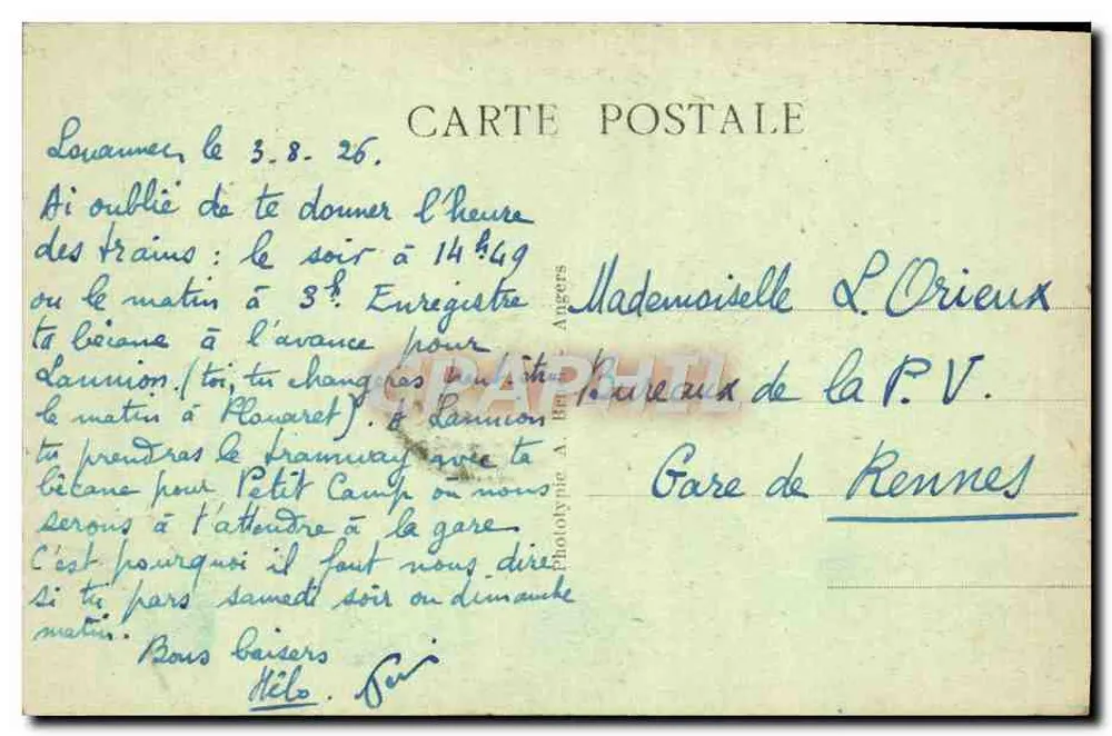 Perros-Guirec - Les Rochers de la Pointe du Château — A. B. — n°124 - Rückseite