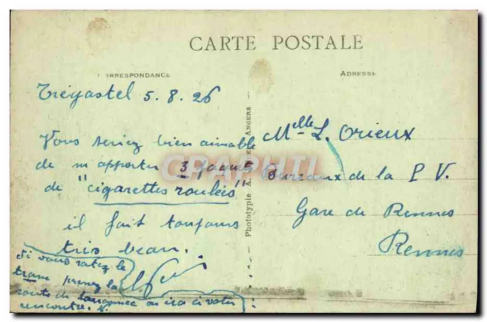 Trégastel (C.-du N.) — Die Felsen des Grand Gouffre — Verlag A.B. n°355 - Rückseite
