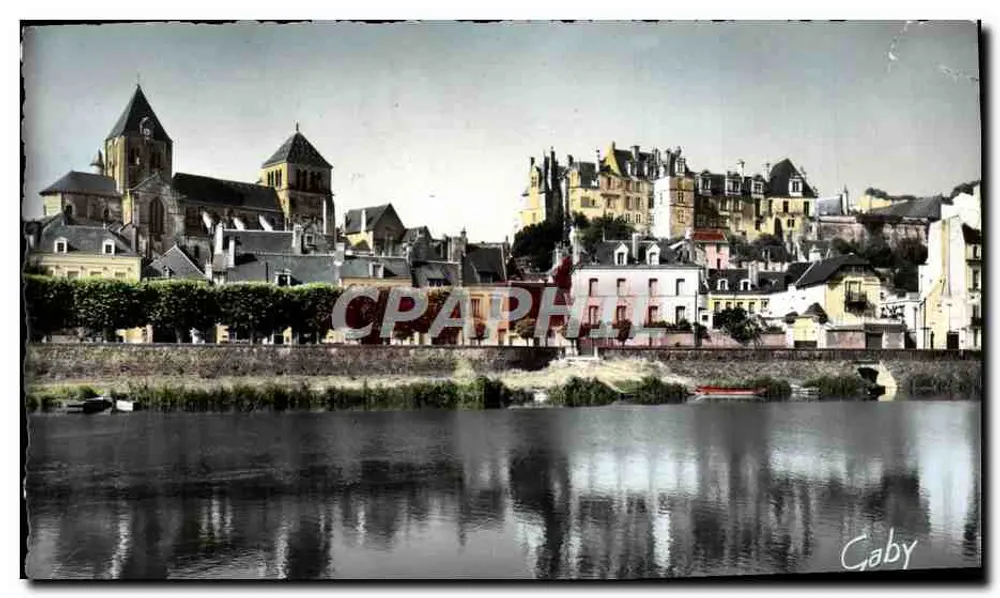Saint-Aignan-sur-Cher — vista del castillo y de la iglesia — Éditions Gaby - Anverso