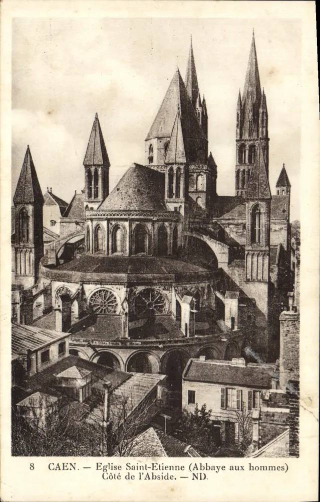 Caen — Kirche St. Stephan (Abbaye aux hommes) — Seite der Apsis — ND - Vorderseite