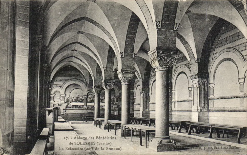Abtei der Benediktiner von SOLESMES (Sarthe) — Refektorium (Seite der Fresse) — SABLÉ-SUR-SARTHE, Nr. 17 - Vorderseite