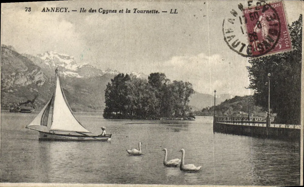 Annecy — Insel der Schwäne und die Tournette — LL - Vorderseite