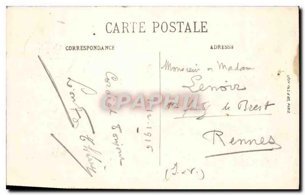 Paris — A Praça da Bastilha — LL. — N° 805 - Verso
