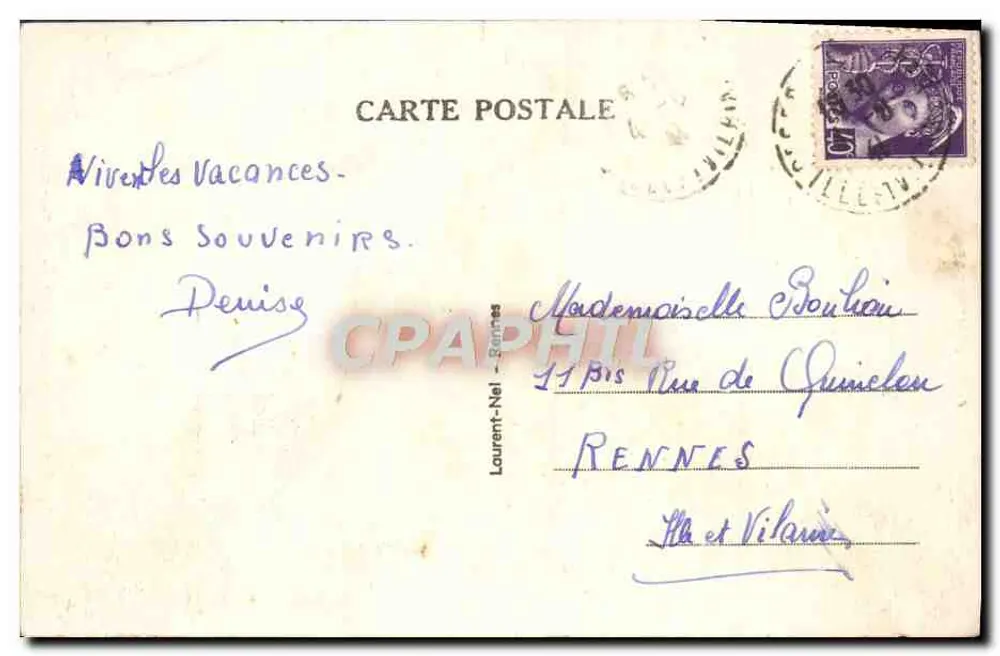 Saint-Servan-sur-Mer — A Torre Solidor — Editor Laurent-Nei, n° 1764 - Verso