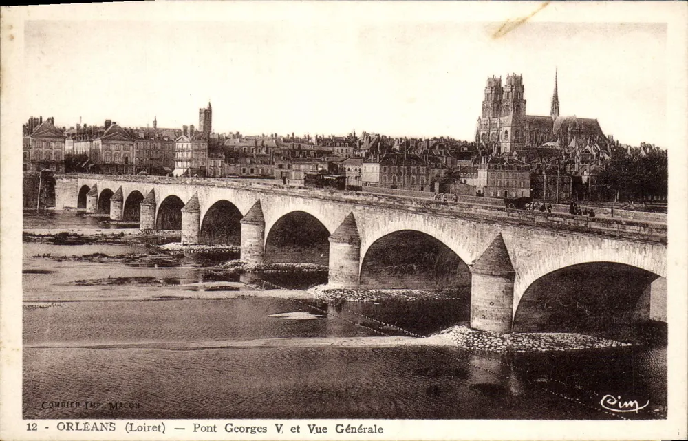 Orléans (Loiret) — Ponte Georges V e Vista Geral — Combier Imp. Macon - Frente