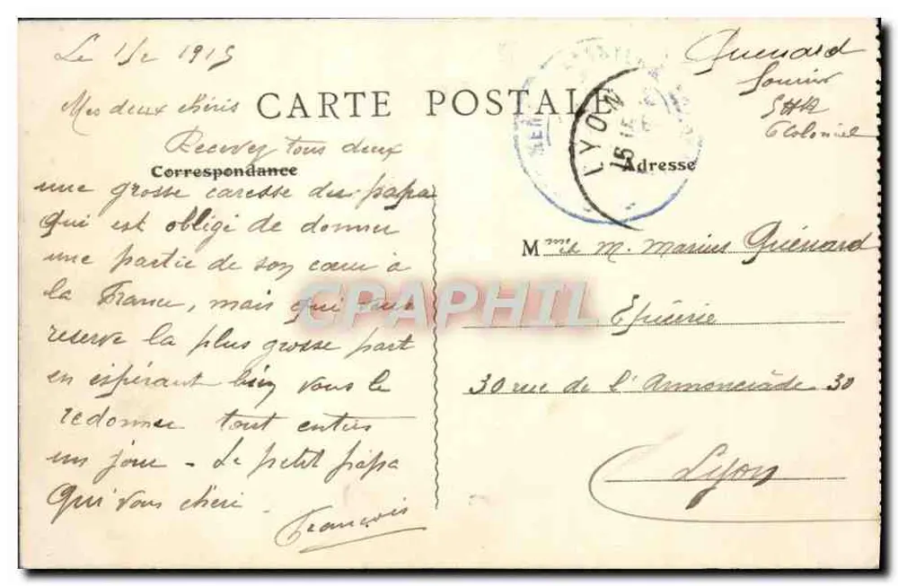 Lyon — Algemene uitzicht op de Saône — B. F., Parijs - Achterkant