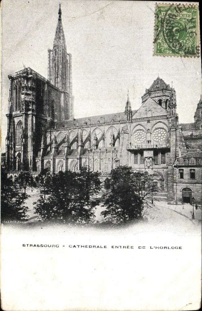 Strasbourg — Kathedrale, Eingang zur Uhr — Spaerck Paris - Vorderseite