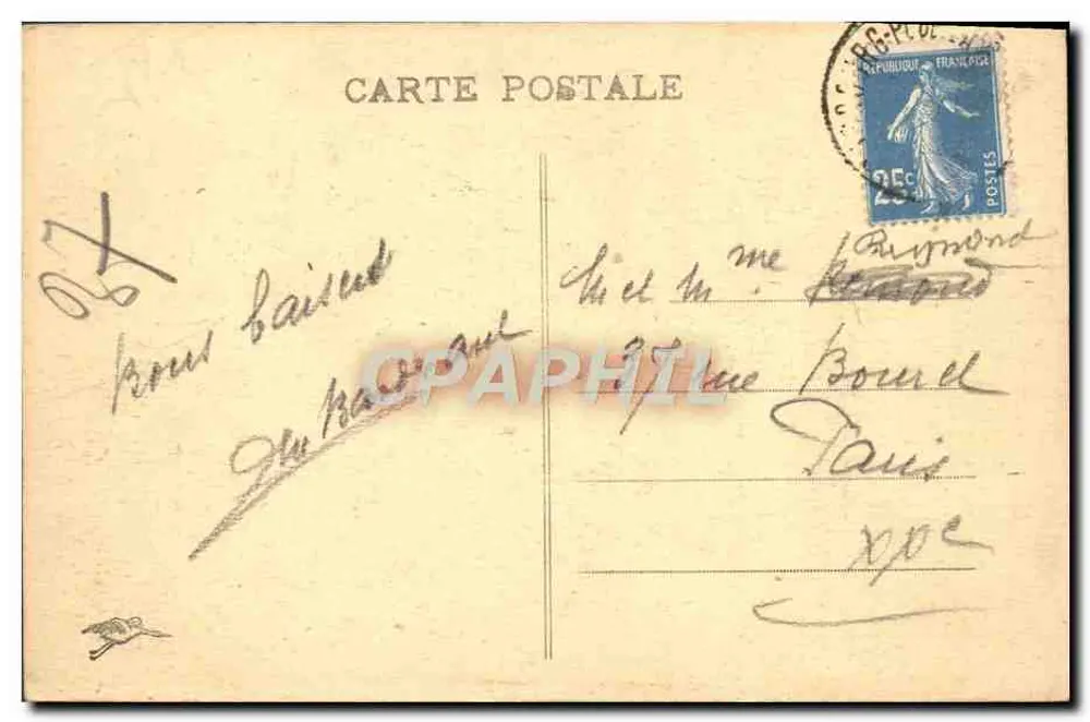 Strasbourg — Nid de Cigognes — editor desconhecido, n° 602 - Verso