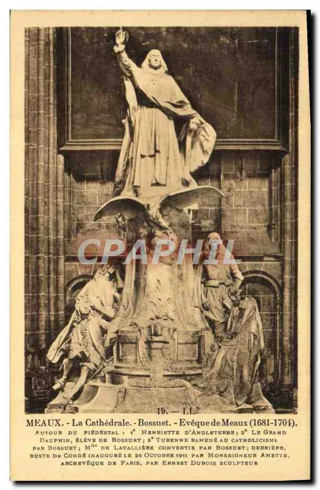 Méaux - Die Kathedrale - Büste von Bossuet, Bischof von Méaux (1681-1704) - Vorderseite