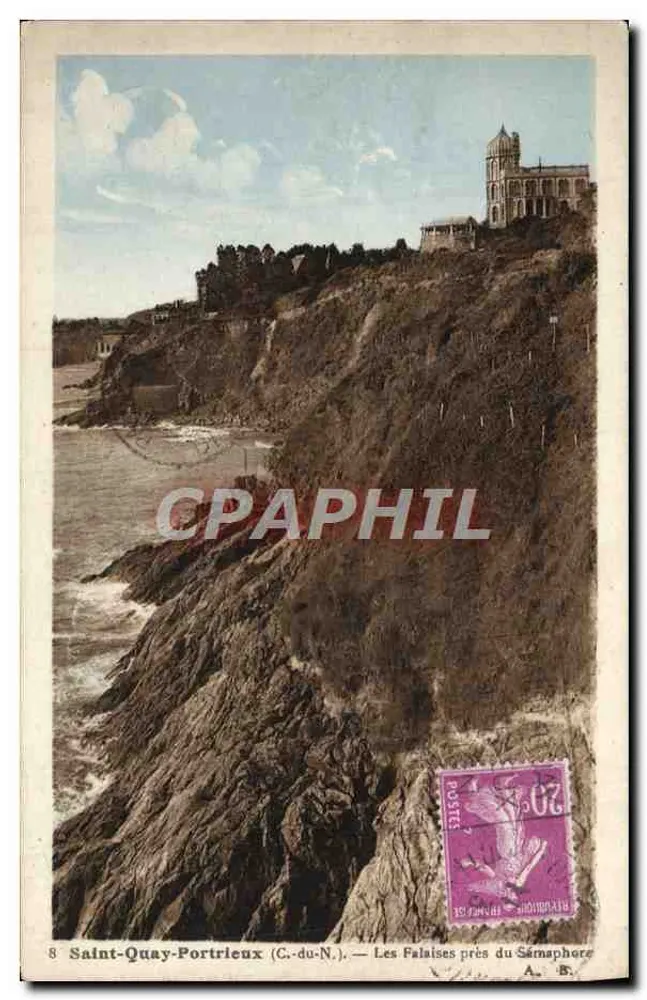 Saint-Quay-Portrieux (C.-du-N.) — Die Klippen nahe dem Sémaphore — Phototypie A. Bruin, Angers - Vorderseite