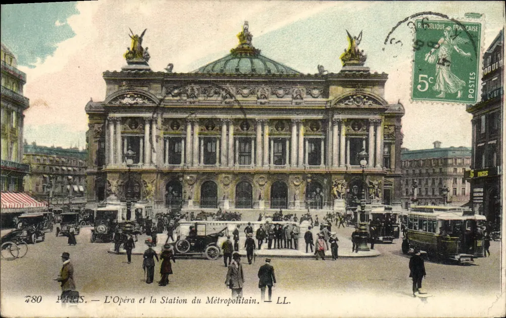 Paris — Das Opernhaus und die Metro-Station — LL. - Vorderseite