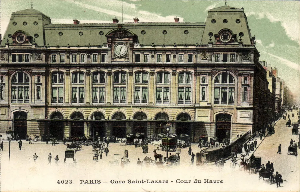 Paris — Gare Saint-Lazare — Cour du Havre — éditeur anonyme, n° 4023 - Recto
