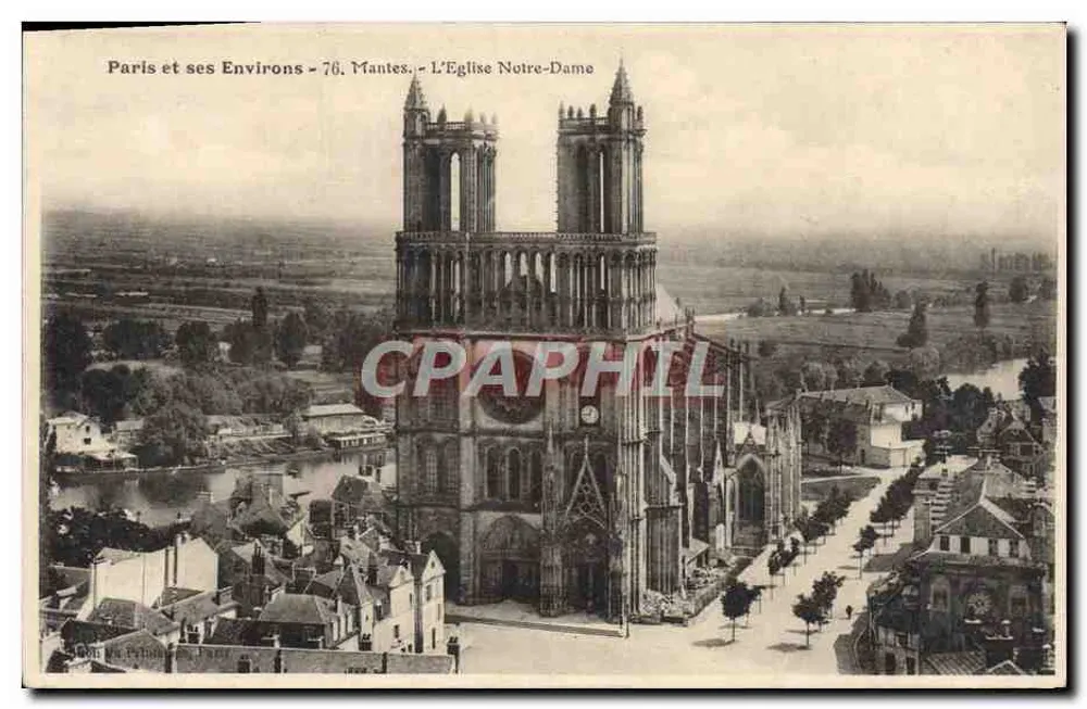 Mantes - A Igreja Nossa Senhora — Paris e seus Arredores - 76, Mantes. - A Igreja Nossa Senhora - Frente