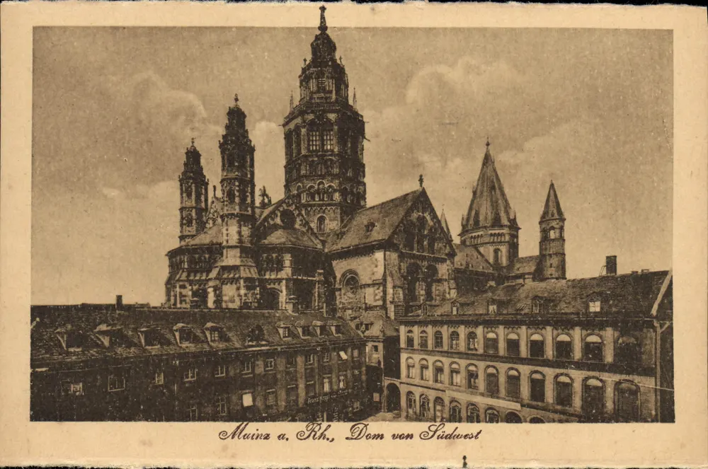 Muniz a. Rh., Dom von Südwest — uitzicht van de dom vanaf het zuidwesten — M. Jacobs, Postkarten-Verlag, Frankfurt a. M., serie 280 n° 10 - Voorkant
