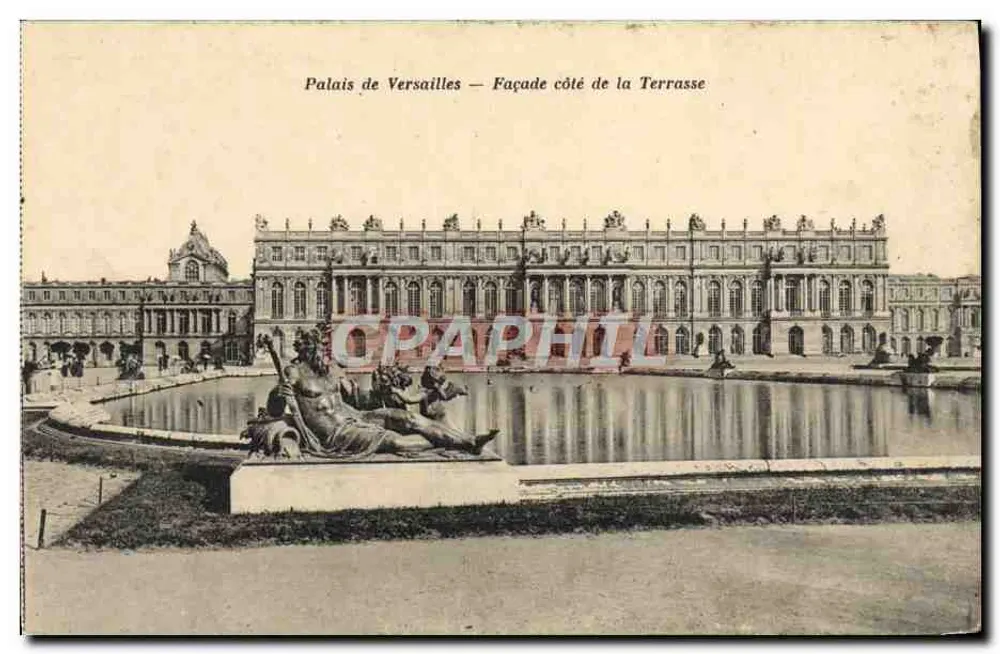 Palacio de Versalles — Fachada del lado de la Terraza — Héliotypie Bourdier et Faucheux - Anverso