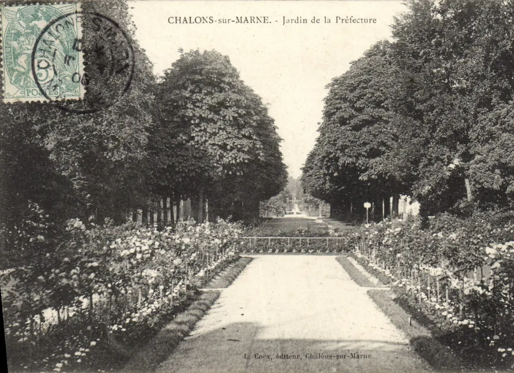 Chalons-sur-Marne — Giardino della Prefettura — La Coëx, editore, Chalons-sur-Marne - Recto