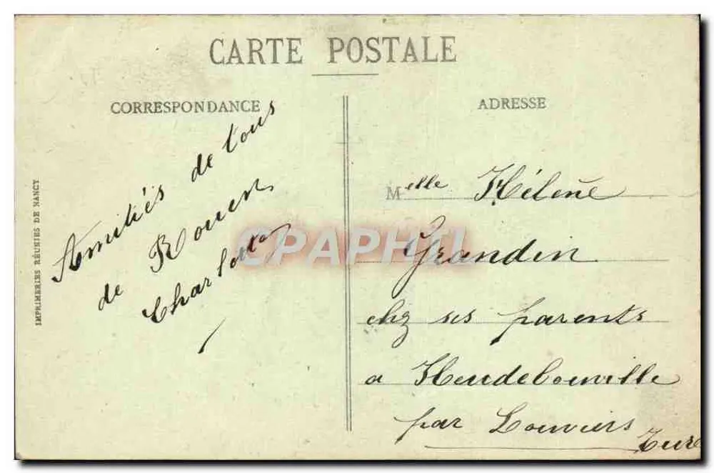 Souvenir de ROUEN — collage de vues e flores — C.F.-4 - Verso