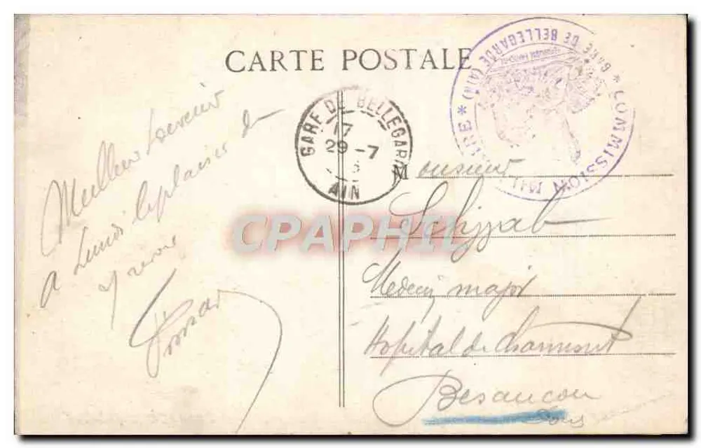 Bellegarde — A Perda do Ródano — F. Vialatte, Fot. - Oyonnax - Verso